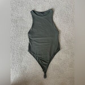 ZARA Halterneck Bodysuit- Dark Khaki Green